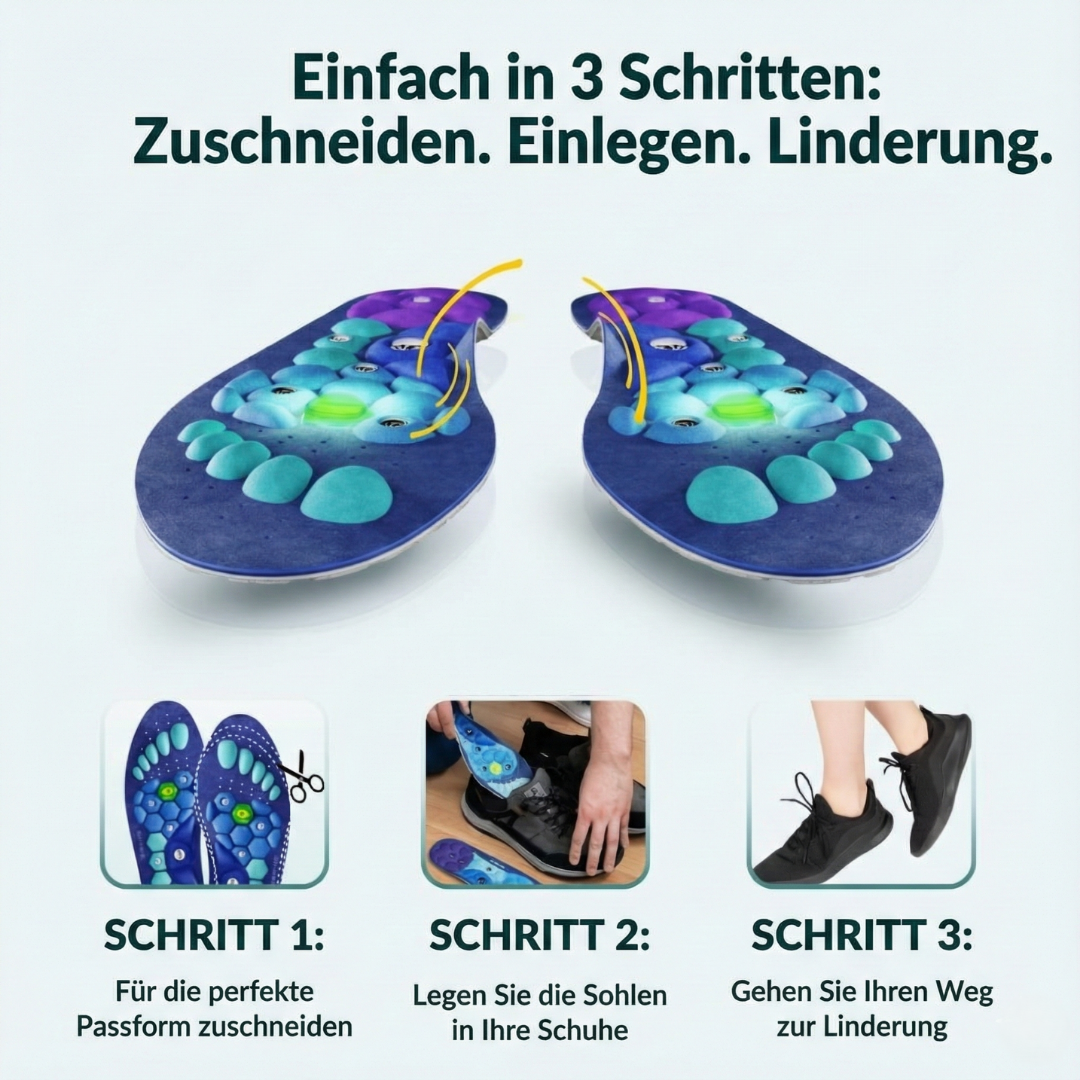 SkinnyGlow Magnetische Akkupressur Schuh Einlagen